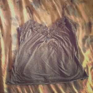 2/$10 Grey lace camisole